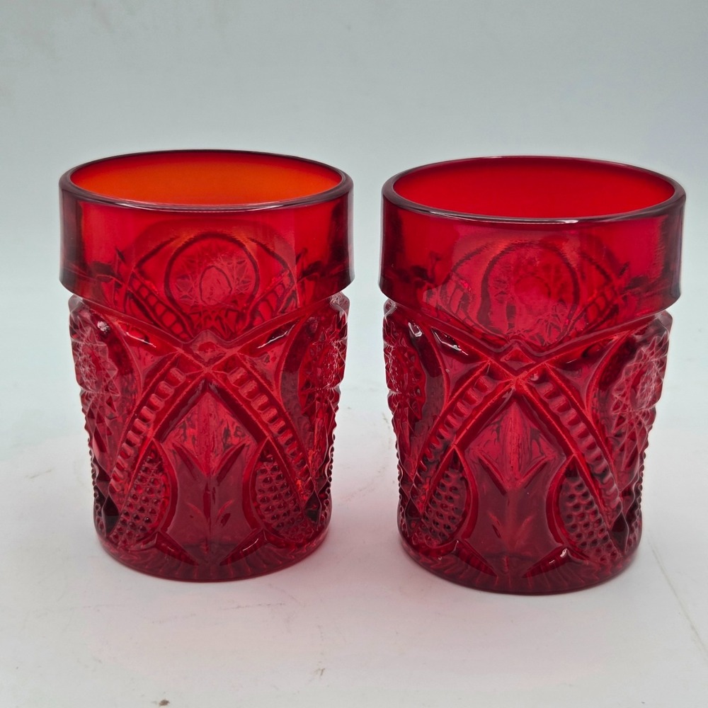 Imperial Glass Ohio Ruby Red Tumblers Set of 2 VINTAGE 1930s